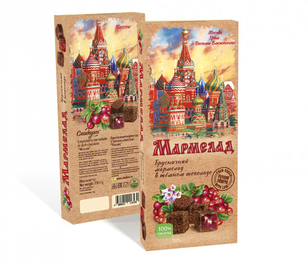 №2 Сладарт Мармелад Брусничный в тёмном шоколаде, 150г   в Аксае