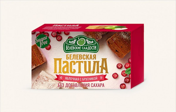 №2 Пастила  200г диетическая с КЛЮКВОЙ, НОВЫЙ ФОРМАТ (4*50г)    в Аксае