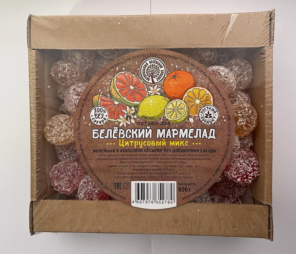  Мармелад белевский на фруктозе 800г "Цитрусовый микс"    в Аксае